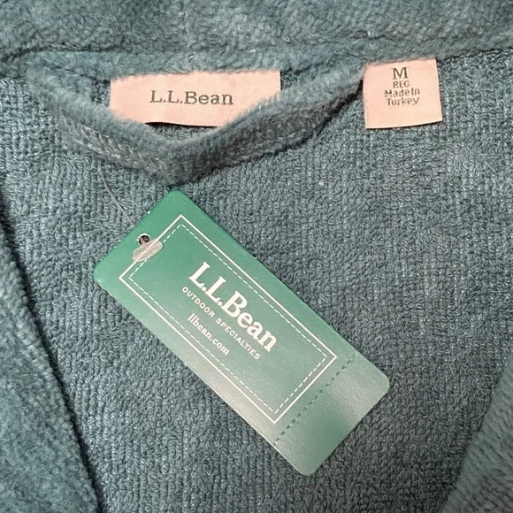 L.L. Bean Teal Terry Cloth Robe Women’s Medium - Picture 2 of 6